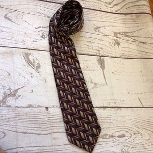 Saville row silk geometric tie